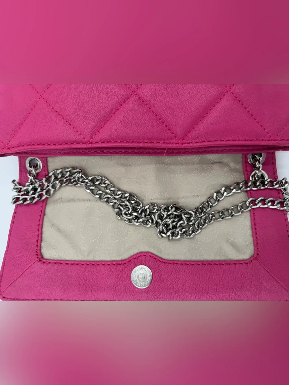 Michael Kors Hamilton Quilt Small Flap Leather Chain Bag Pink